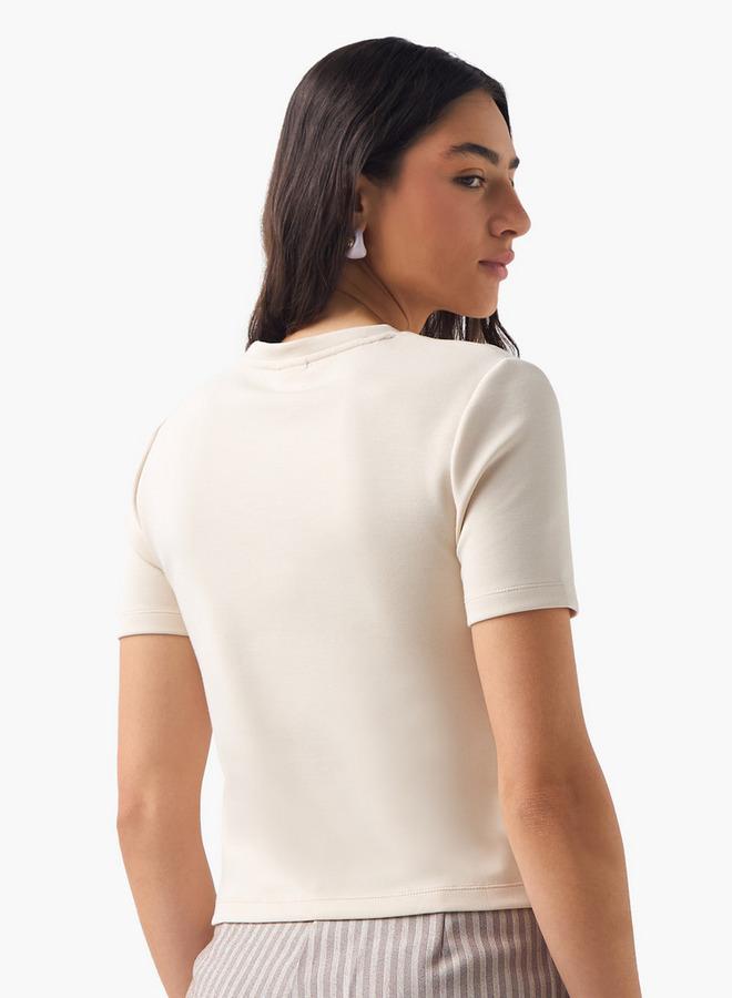 SP Characters Mickey Mouse Embroidered T-shirt with Short Sleeves - Image 3