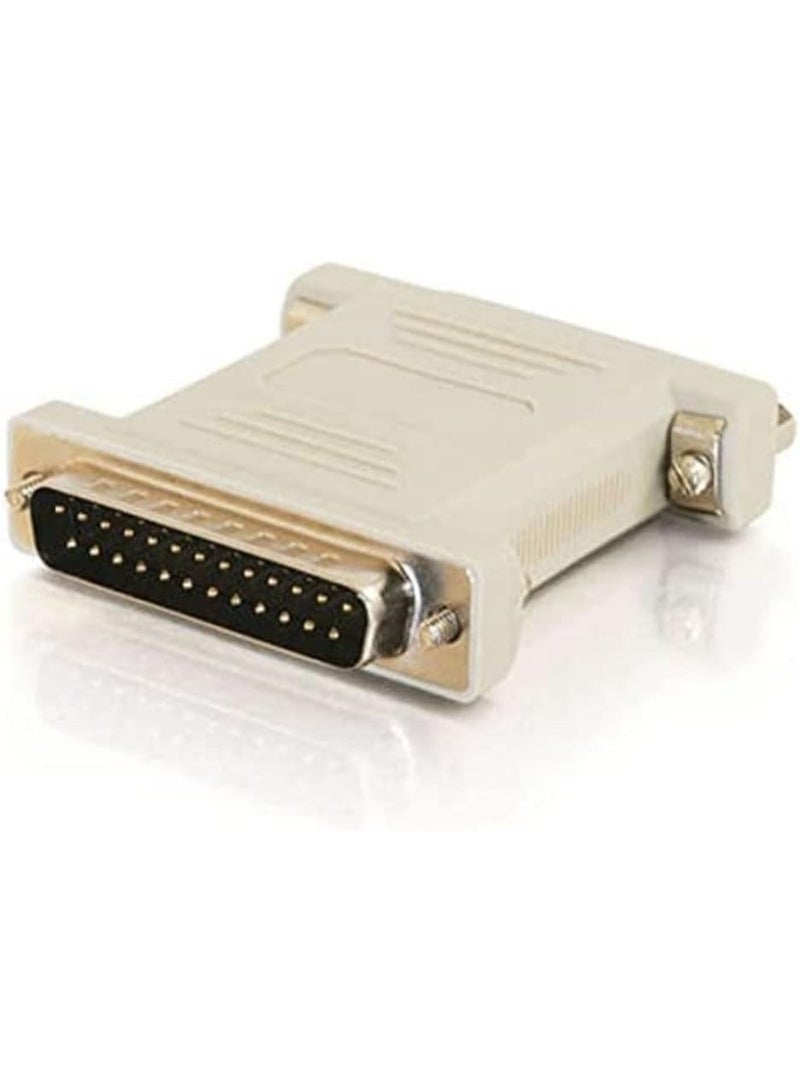 C2G Legrand Null Modem Adapter, DB25 Male to Female RS232 Serial Adapter, Beige 1.5 InchSerial Cable Adapter, 1 Count, C2G 02469 - Image 2