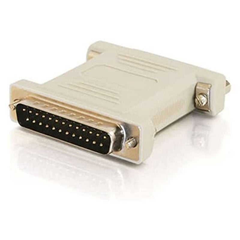 C2G Legrand Null Modem Adapter, DB25 Male to Female RS232 Serial Adapter, Beige 1.5 InchSerial Cable Adapter, 1 Count, C2G 02469 - Image 1