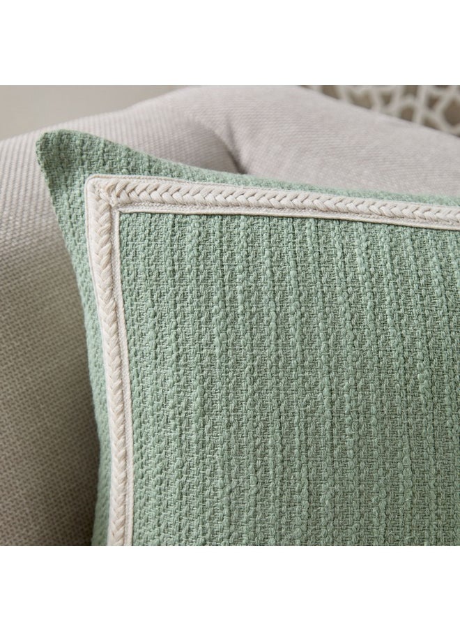 Home Box Green Artist Gradenia Border Patch Filled Cushion 45 x 45 cm  - Image 2