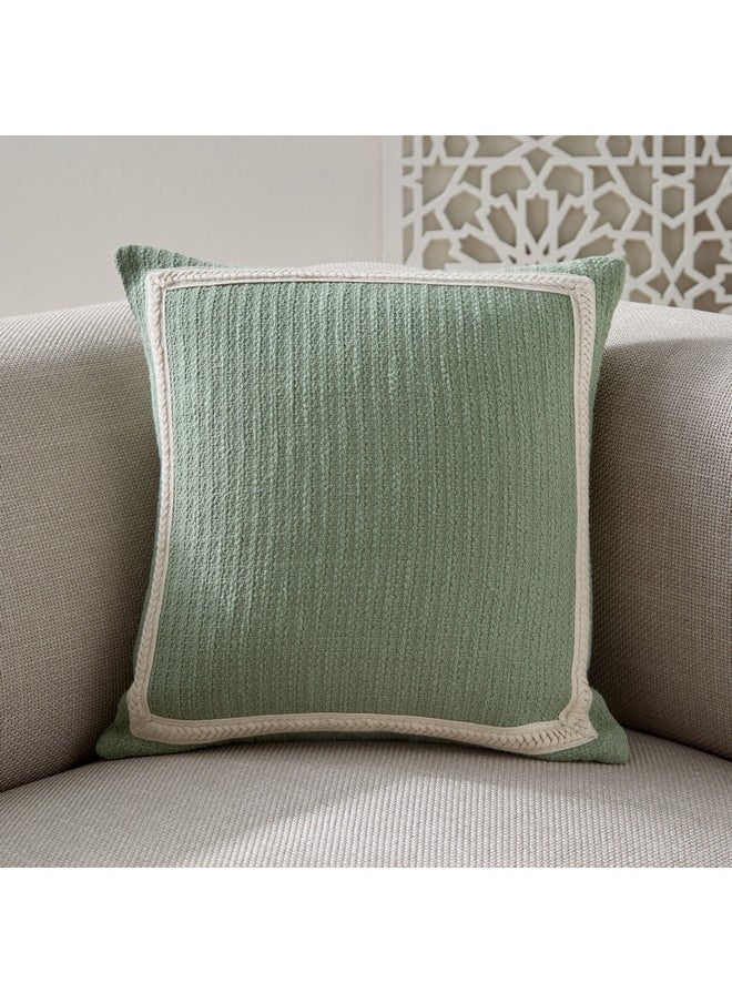 Home Box Green Artist Gradenia Border Patch Filled Cushion 45 x 45 cm  - Image 1