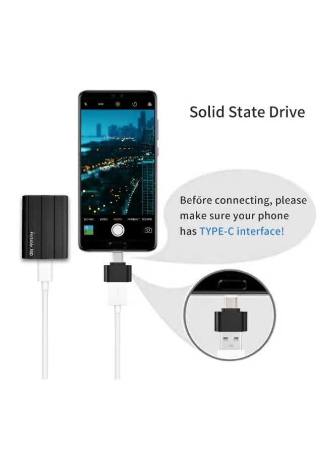 قرص SSD خارجي محمول سعة 2 تيرابايت، 2000 جيجابايت USB 3.1 لنقل البيانات بسرعة عالية، محرك نسخ احتياطي للكمبيوتر يدعم نقل تخزين البيانات، محرك أقراص خارجي محمول صغير الحجم USB C لأجهزة الكمبيوتر الشخصية/الكمبيوتر المحمول/الهواتف والمزيد - Image 2