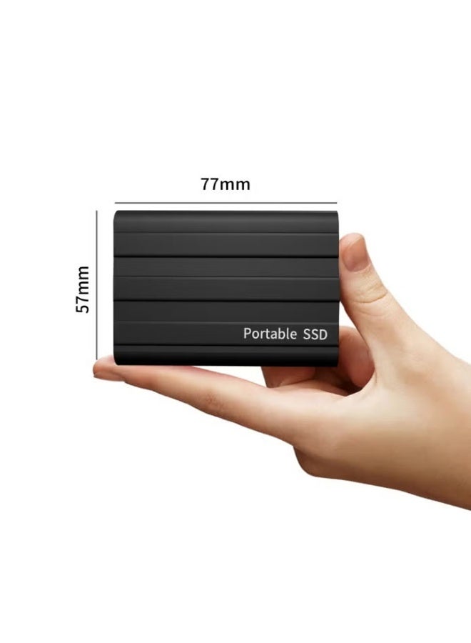 قرص SSD خارجي محمول سعة 2 تيرابايت، 2000 جيجابايت USB 3.1 لنقل البيانات بسرعة عالية، محرك نسخ احتياطي للكمبيوتر يدعم نقل تخزين البيانات، محرك أقراص خارجي محمول صغير الحجم USB C لأجهزة الكمبيوتر الشخصية/الكمبيوتر المحمول/الهواتف والمزيد - Image 5