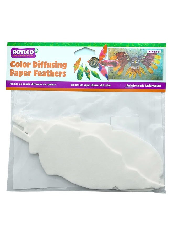 Color Diffusing Feathers 80 Die Cut Bird Feathers