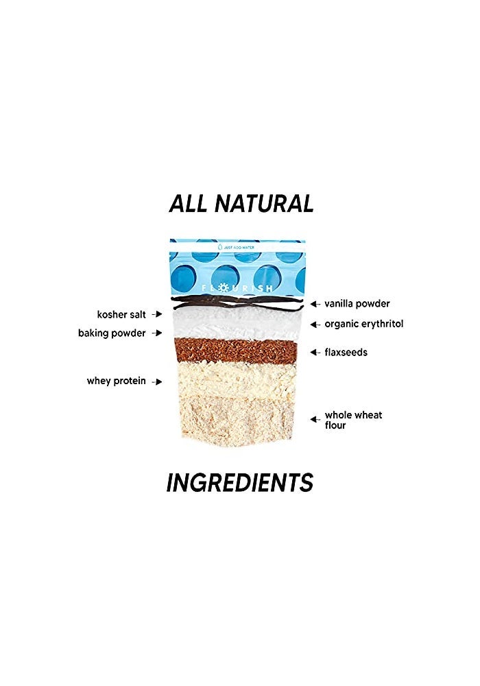 Flourish  Protein Pancake  Waffle Mix Whey Protein Isolate  Flax Seed NonGMO No Added Sugar Superfood High Protein  Fiber Just Add Water  Vanilla 16oz - Image 5