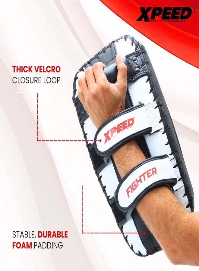 Xpeed Durable Matt PU Slightly Straight Thai Pad for Muay Thai || Kickboxing Training || Combat Sports || Versatile Thai Pad || Secure Grip & Stability Thai Pad Perfect for Punch, Kicks (Red) - Image 4