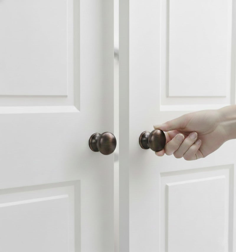 trust4care 4-Pack Large 1-1/2" Brushed Antique Bronze Bi-fold Closet Door Knobs with Wide Base,Weathered Bronze Dresser Kitchen Cabinet Doorknobs, Furniture Drawer Pulls Handles - Image 3