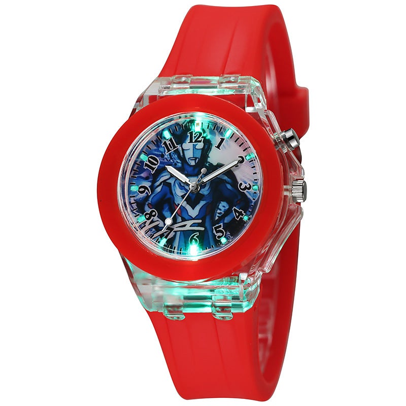 Kids Cartoon Watch Silicone LED Glow Red Zeta 