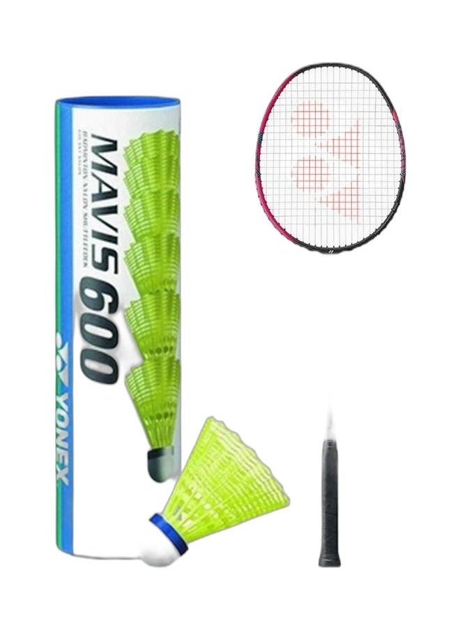 Yonex Astrox Ability Magenta 4U5 + Mavis 600 Blue Cap Medium Badminton Shuttlecock 6 Pack, Yellow Pack  - Image 1