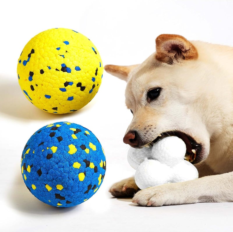 Kimee 3.9'' Dog Balls Tennis Ball for Aggressive Chewers, Atom Teething Balls Dog Chew Toys for Large Medium Small Dogs and Puppies, 3 Pack - Image 1