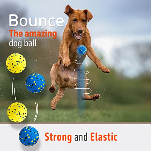 Kimee 3.9'' Dog Balls Tennis Ball for Aggressive Chewers, Atom Teething Balls Dog Chew Toys for Large Medium Small Dogs and Puppies, 3 Pack - Image 4
