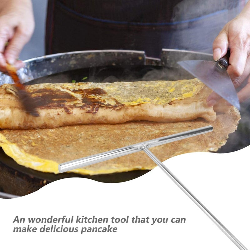Luxshiny Stainless Steel Crepe Spreader Tool 9.92X7.09 Inch Lightweight T-Shape Batter Spreader for Even Pancake and Crepe Cooking Kitchen Utensil - Image 3