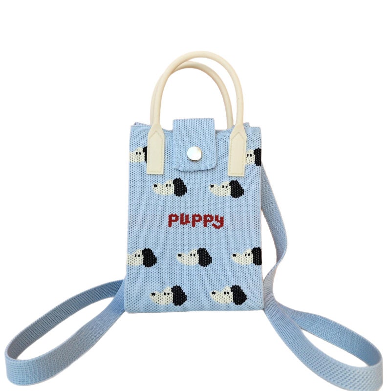 Crossbody Bag, Cute Small Square Bag, Knitted Coin Purse, Fashionable Commuter High-End Bag, Woven Handbag - Image 5