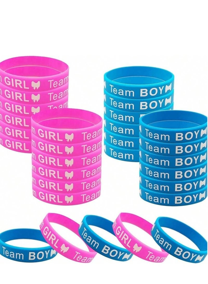 Gender Reveal Rubber Bracelets – Set of 12 in Pink & Blue – A Fun and Interactive Way to Make Your Baby Shower More Memorable - Image 1