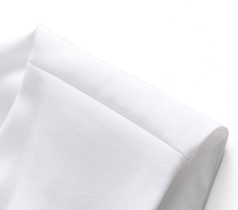 UNINUKOO Mens Suit Vest Slim Fit Formal Dress Casual Waistcoat Four Buttons Tuxedo Suit Vest US Size 34 White - Image 4
