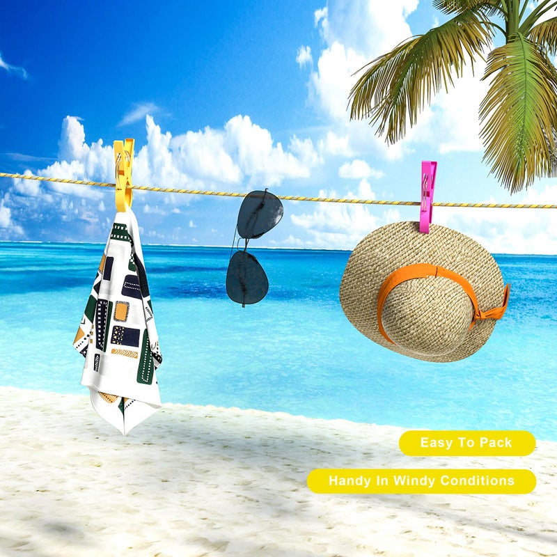 ECROCY Beach Towel Clips Heavy Duty, 8 Pack Towel Clips Non-Slip, Waterproof Towel Holder in Bright Colors - Image 4