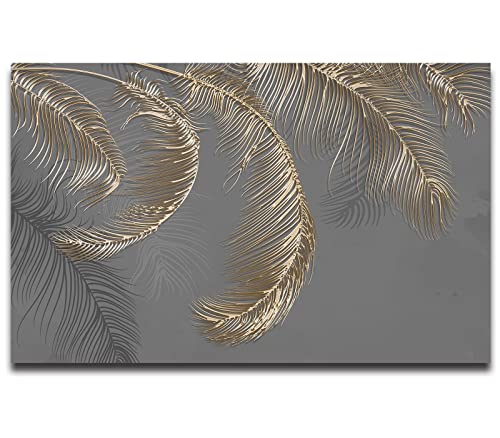 Cliouar Wall Mural - 3D Wallpaper Decoration, Grey Palm Leaf, 155" x 103" (Not Self-Adhesive) - Image 3