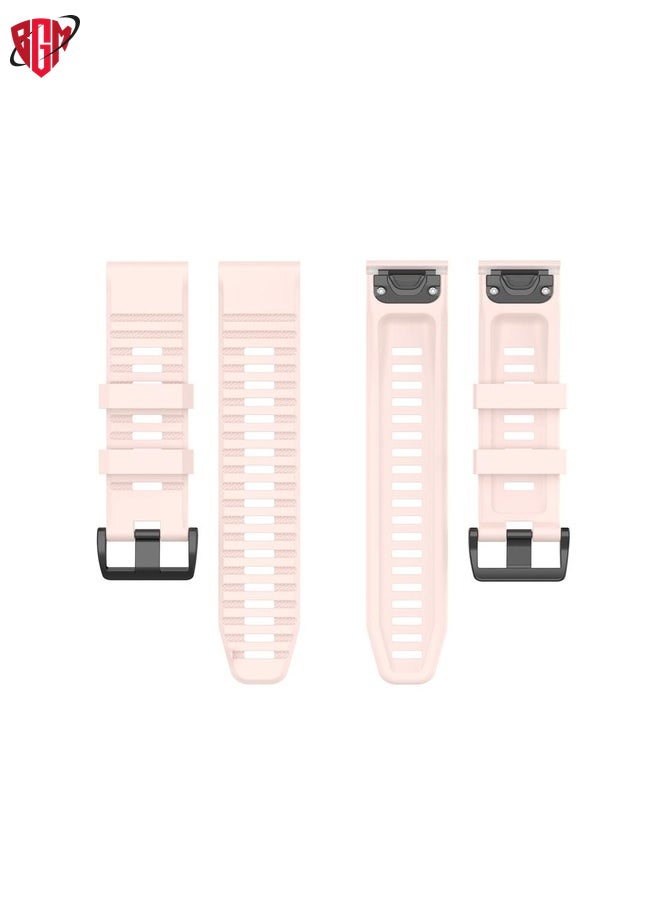 For Garmin Fenix 6 22mm Smart Watch Quick Release Silicon Watch Band(Light Pink)