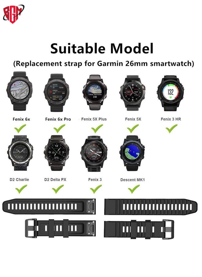 For Garmin Fenix 6 22mm Smart Watch Quick Release Silicon Watch Band(Light Pink)