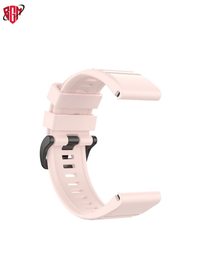 For Garmin Fenix 6 22mm Smart Watch Quick Release Silicon Watch Band(Light Pink)