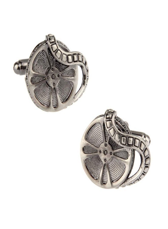 Vcufflinks Movie Film Reel Cufflinks in Gunmetal TV Director Wedding Cuff Links - Image 2