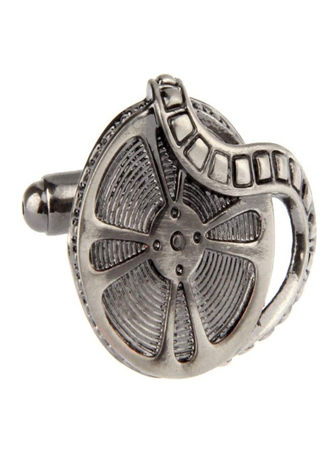 Vcufflinks Movie Film Reel Cufflinks in Gunmetal TV Director Wedding Cuff Links - Image 1