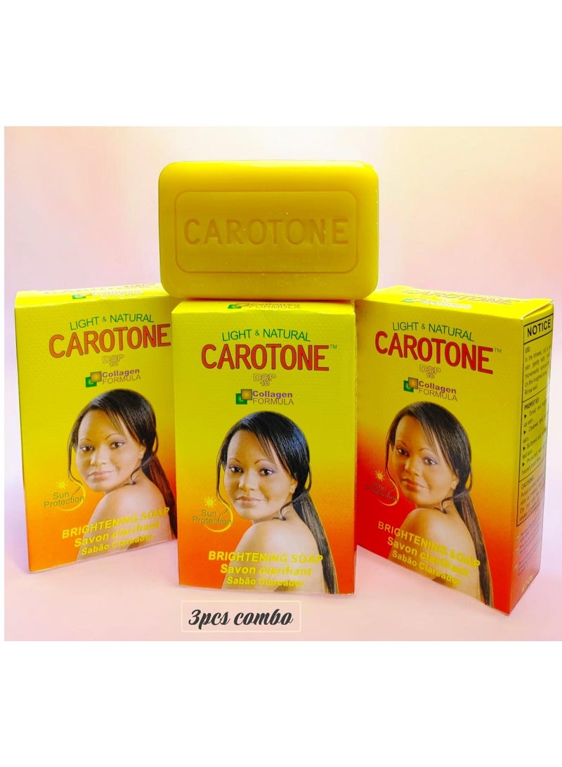 Carotone Brightening Soap 3PC Combo – Collagen Formula for Smooth & Glowing Skin (3x195g) - Image 1