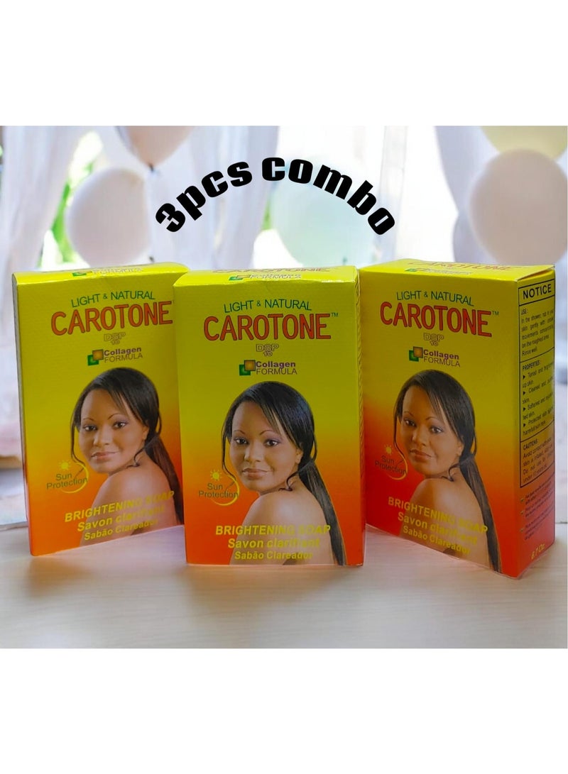 Carotone Brightening Soap 3PC Combo – Collagen Formula for Smooth & Glowing Skin (3x195g) - Image 2