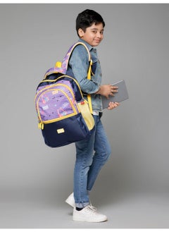 THE CLOWNFISH The Clownfish Edutrek Series Printed Polyester 33.5 L School Backpack with Pencil/Stationery Pouch School Bag Zip Pocket Daypack Picnic Bag For School Going Boys & Girls Age-10+ years (Violet - Music)  - Image 2