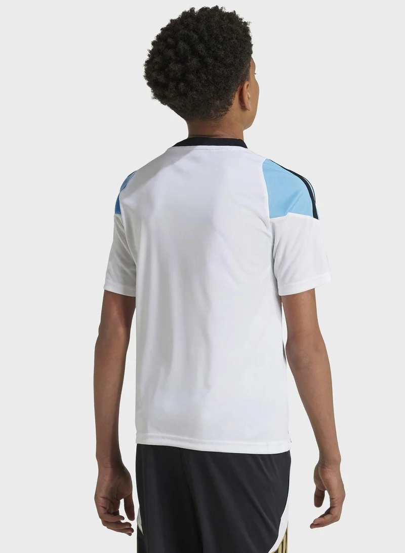 adidas قميص كرة قدم ميسي للأطفال 5-6 سنوات أبيض