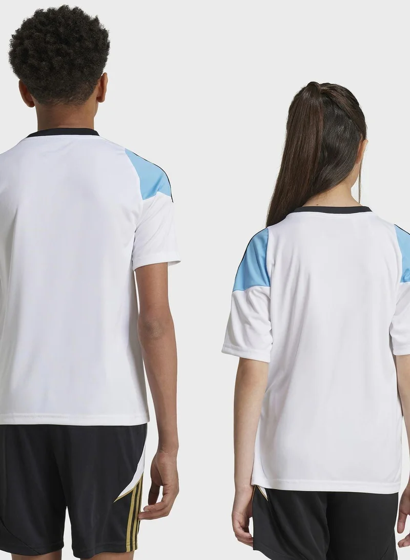 adidas قميص كرة قدم ميسي للأطفال 5-6 سنوات أبيض