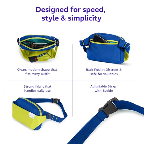 Provogue Rover Waist Bag for Men & Women, Crossbody Waist Pouch with Zippered Compartments & Adjustable Strap,Multipurpose Fanny Pack for Travel & Outdoor Activities Chest Bag, Electric Blue - Image 4