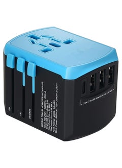 All in One Universal USB Travel Power Adapter with 3 USB Port and Type-C