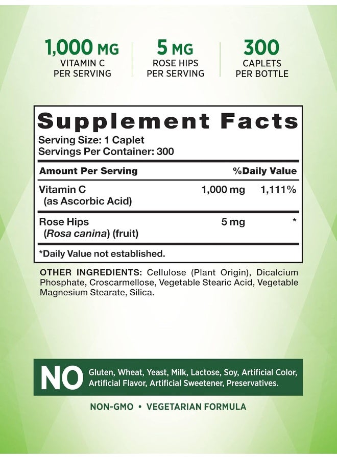 natures truth Vitamin C 1000mg Caplets with Wild Rose Hips for Adults - Image 2