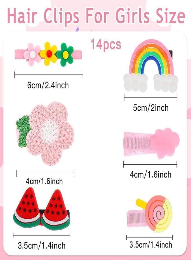 زيبويو مجموعة مشابك شعر لطيفة من زيبويو® مكونة من 14 قطعة، إكسسوارات شعر للبنات والأطفال، دبابيس شعر ملونة برسومات حيوانات وزهور كرتونية، مجوهرات شعر كاواي للحفلات والمهرجانات ولعب الأدوار - Image 3