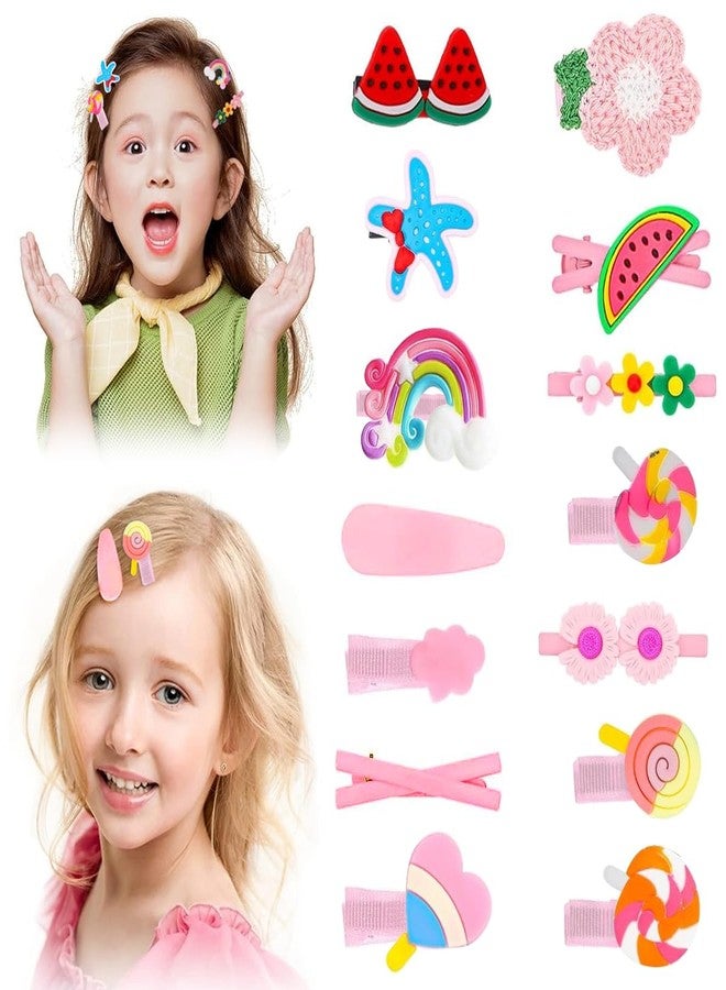 زيبويو مجموعة مشابك شعر لطيفة من زيبويو® مكونة من 14 قطعة، إكسسوارات شعر للبنات والأطفال، دبابيس شعر ملونة برسومات حيوانات وزهور كرتونية، مجوهرات شعر كاواي للحفلات والمهرجانات ولعب الأدوار - Image 1