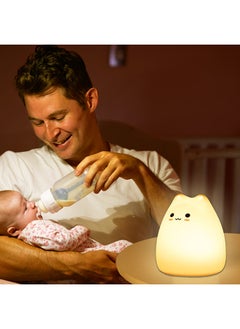 O Ozone LED Cute Cat Night Light for Kids, Silicone Cute Cat Nursery Night Lights, Rechargeable Portable Night Light for Bedroom  - Image 4