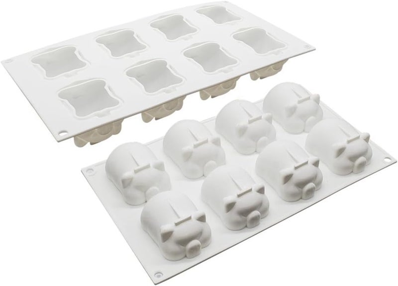 mostsom Silicone Pig Mold Fondant Mold Chocolate Cake MoldMousse Cake Decoration Dessert Baking Mold DIY Candle Model (G_ Pig) - Image 3