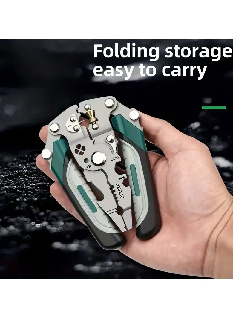 Loquat Multifunctional Foldable Wire Strippers, Multifunctional Wire Stripper, Cable Wire Cuttimg Crimper Tool, Special Wire Strippers for Electricians, Can Strip Wires, Cut Wires, Twist Water Pipes, Crimp - Image 3