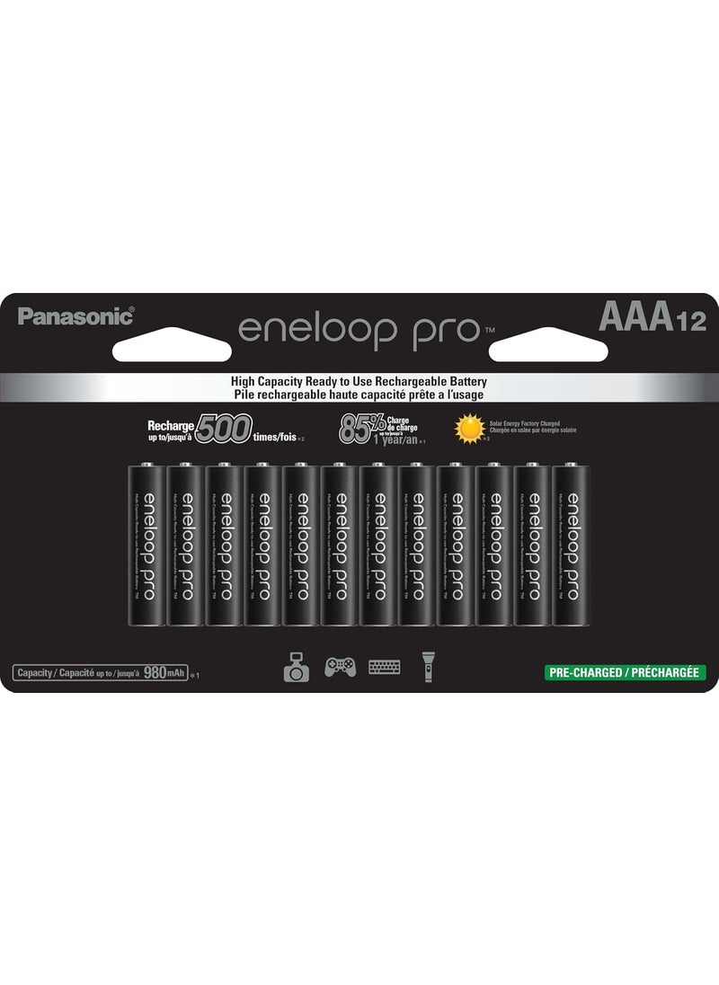 eneloop Eneloop Panasonic BK4HCCA12FA pro AAA High Capacity NiMH PreCharged Rechargeable Batteries 12Battery Pack  - Image 1