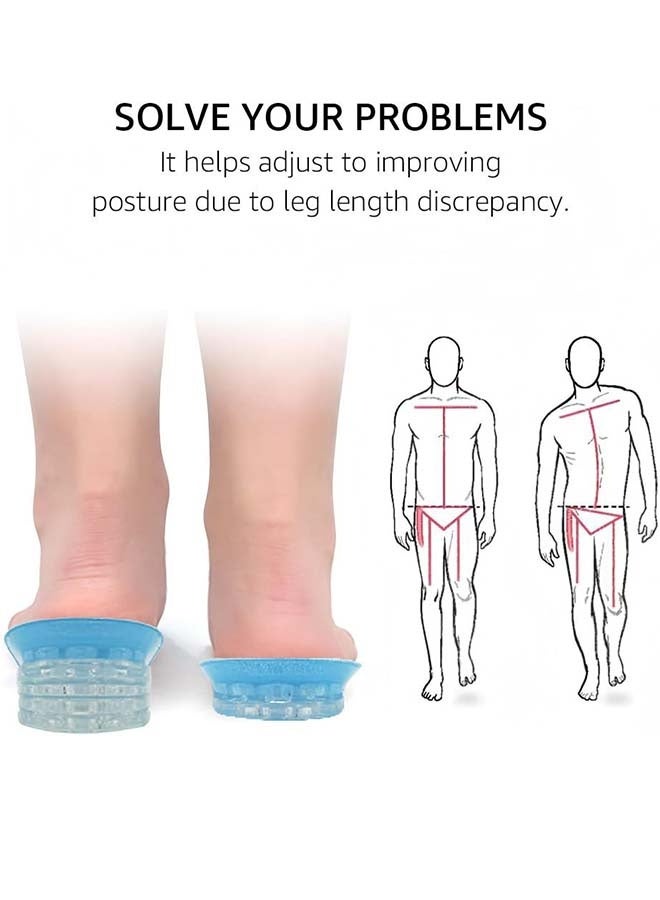 Adjustable 5-Layer Height Increasing Insoles, Unisex Silicone Heel Pads, Gel Heel Cushions To Correct Leg Length Differences - Image 2