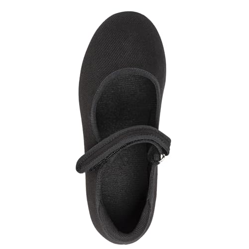Linodes Canvas Upper Easy Strap Tap Shoe Dance Flats for Girls and Boys (Toddler/Little Kid/Big Kid)-Black-9M-Toddler - Image 3