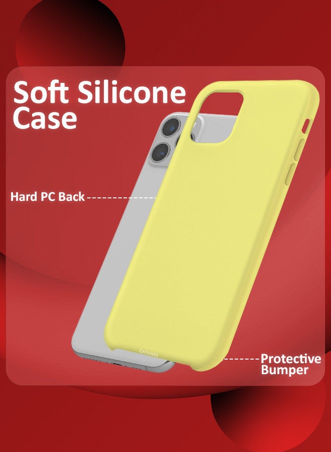 CATANES [for iPhone 11 Pro Max] Silicone Case Shockproof Protective Case Anti Scratch Smooth Case Cover/Yellow - Image 2