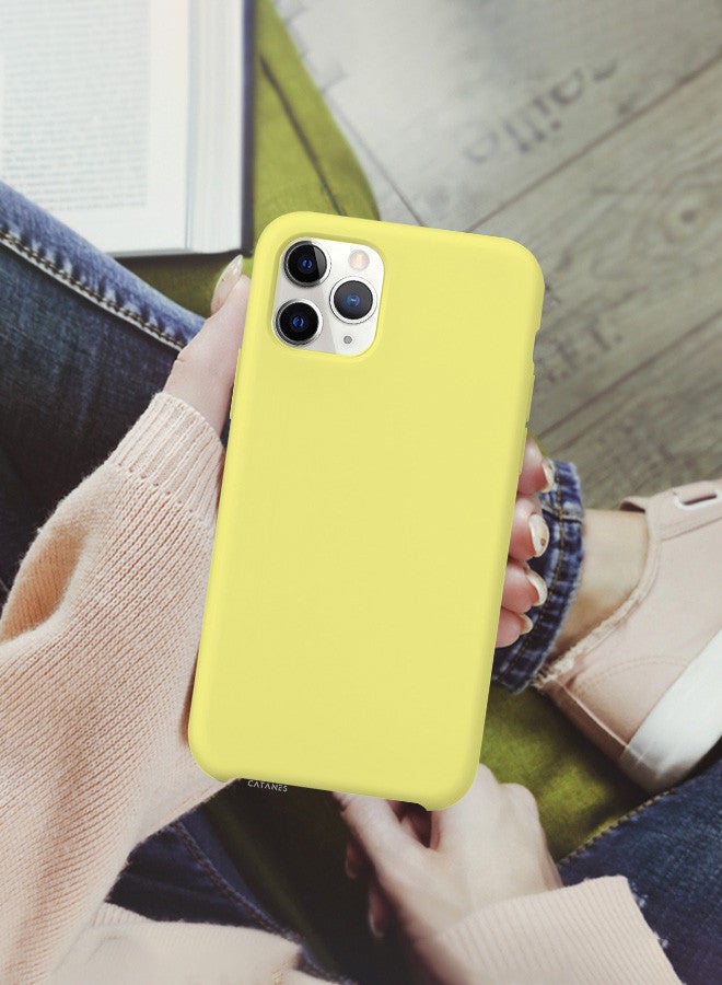 CATANES [for iPhone 11 Pro Max] Silicone Case Shockproof Protective Case Anti Scratch Smooth Case Cover/Yellow - Image 5