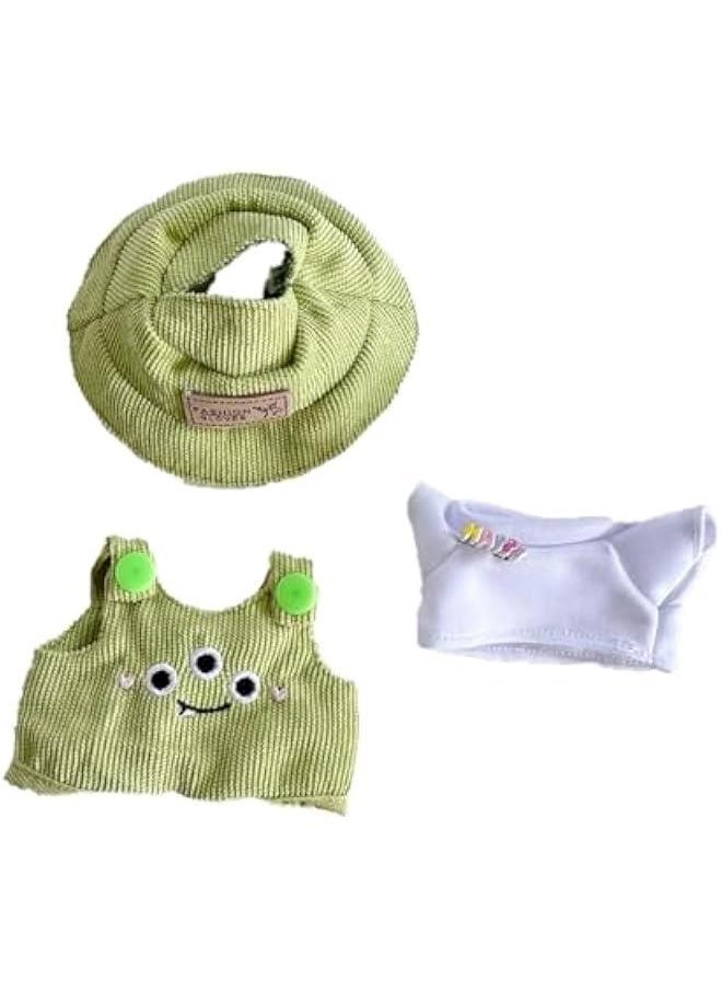 Arabest Labubu Clothes 3-Piece Outfit Set - Hat, T-Shirt  Overalls for 17cm Dolls - Perfect for Playtime, Display  Customization (Green)  - Image 2