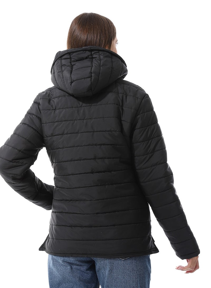 Andora جاكيت بافر مقاوم للماء بسحاب - أسود - Image 3