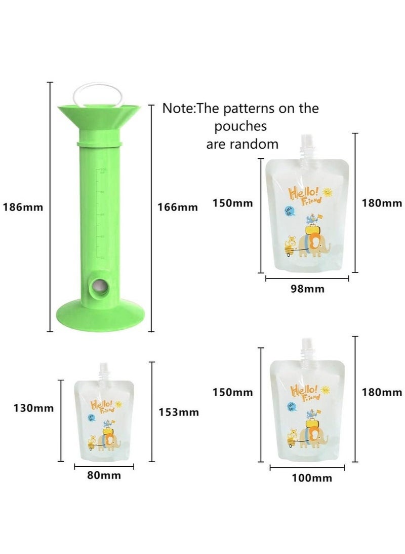 Baby Food Maker with 9 Pcs Reusable Pouches for Toddlers Baby, Reusable Baby Food Pouches Filler Kit, for Storaging Applesauce Yogurt Smoothie Puree  - Image 2