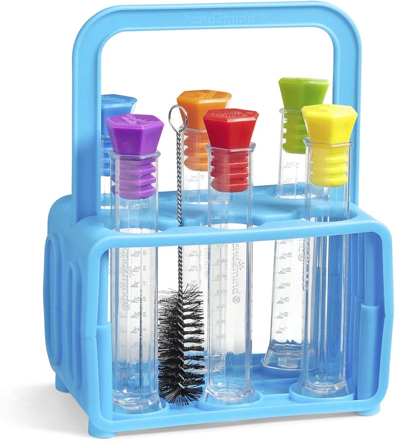 hand2mind hand2mind Starter Science Lab  Flat Bottom Test Tubes with Lids Six Tube Rack for Kids Experiments - Image 4