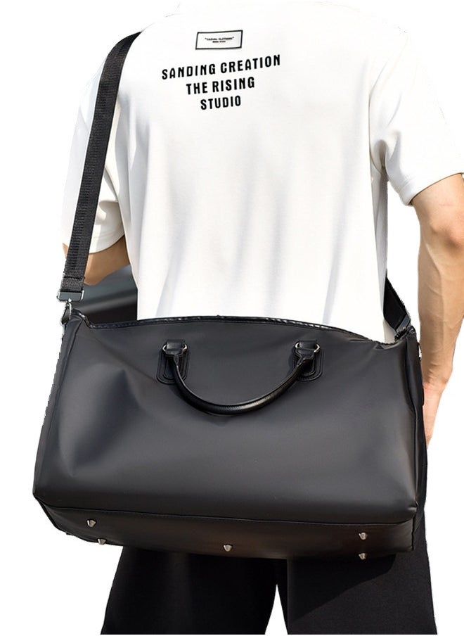 49cm*25cm*28cm Duffle Bag for Men Gym Bag Men Waterproof Travel Duffle Bag for Weekender Overnight Workout Bag (Black, 30L)