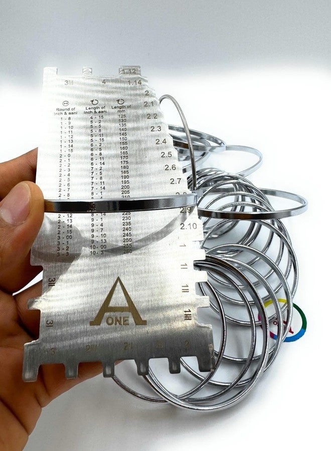 Aone Bangle & Bracelet Sizer Gauge 1-27 Bangle Metal Gauge for Measuring Sizes on Hand Wrist for Jewellery Makers/Retailers, Showroom, Boutique, Stores & Hobby Crafts DIY - Image 3